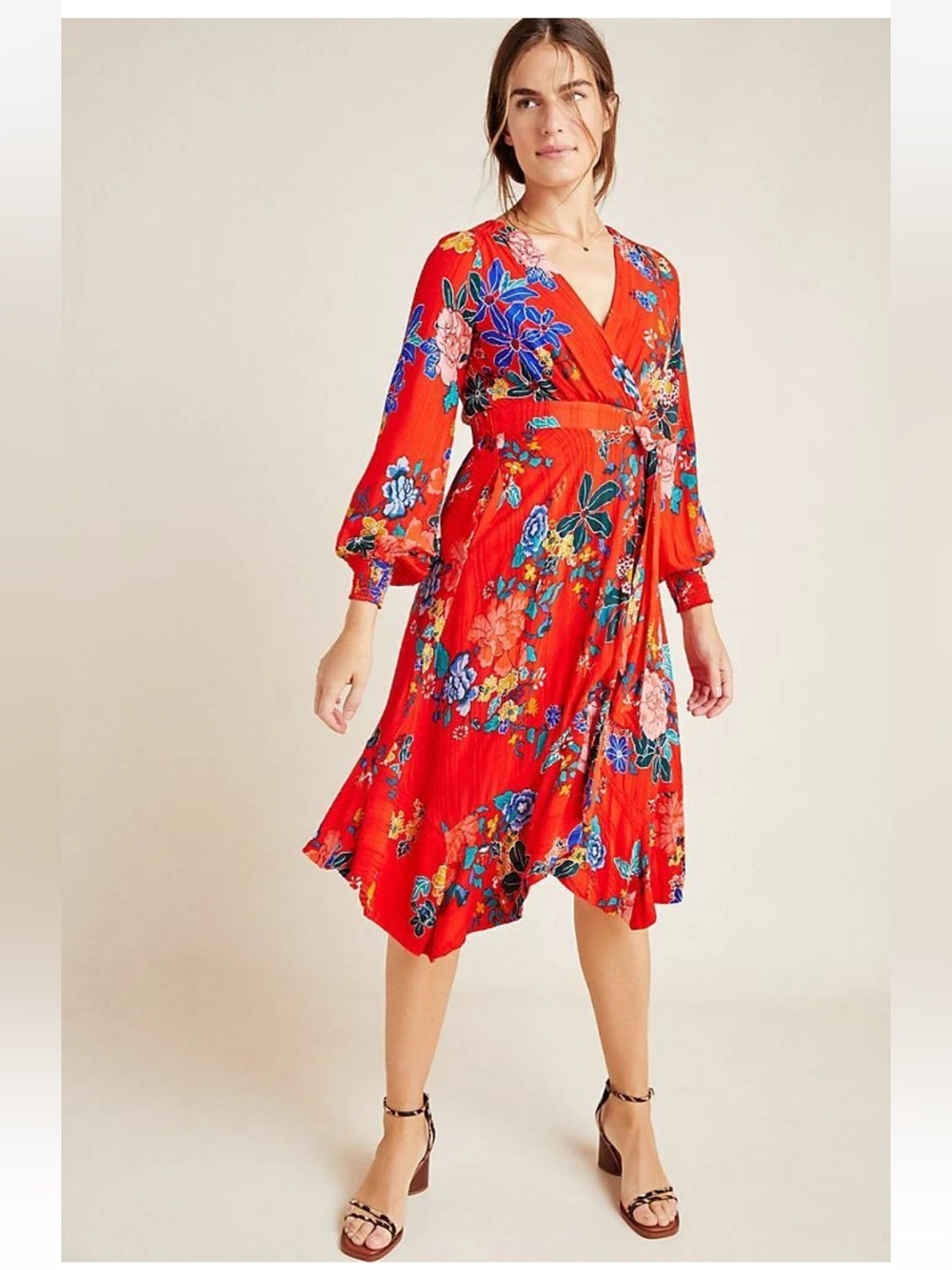 Anthropologies Boswell Textured Wrap Tunic Dress